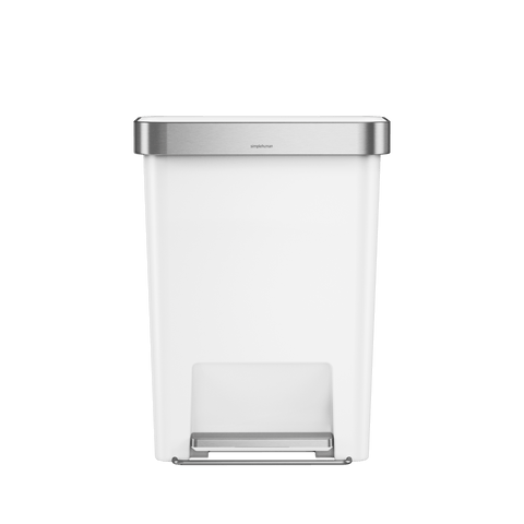 simplehuman 45L plastic rectangular step can with liner pocket