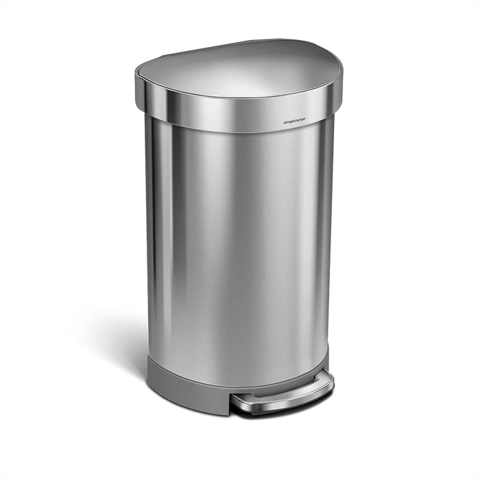 45L Semi-Round Step Can in Brushed