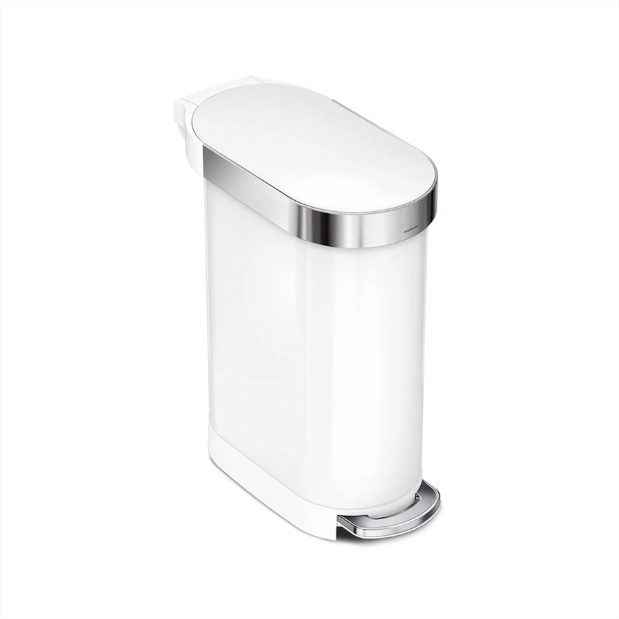 45L Slim Step Can in White