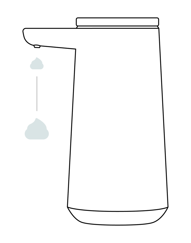 Simplehuman's Sensor Pump Foam outline. 