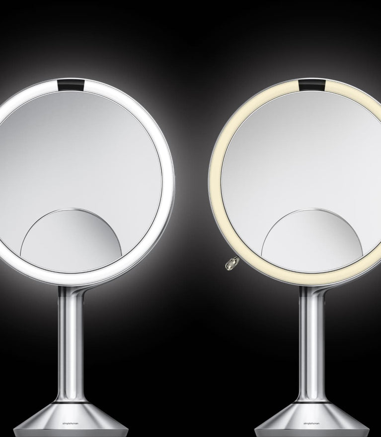 Simplehuman's Sensor Mirror Trio with tru-lux color comparison. 