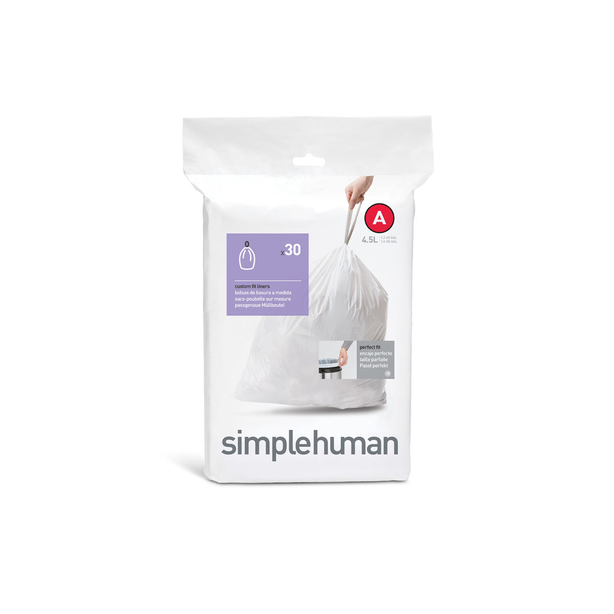 保管のみの美品⭐︎Simplehuman30L⭐︎ペダル式ゴミ箱&専用ゴミ袋 パーフェクトフィット ゴミ袋 | Simplehuman