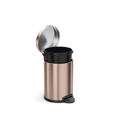 4.5L round step can - rose gold finish - inner bucket coming out of can
