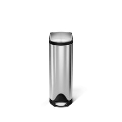 18L butterfly step can - brushed finish - front view