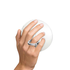 sensor mirror compact 3x - white finish - hand holding mirror image